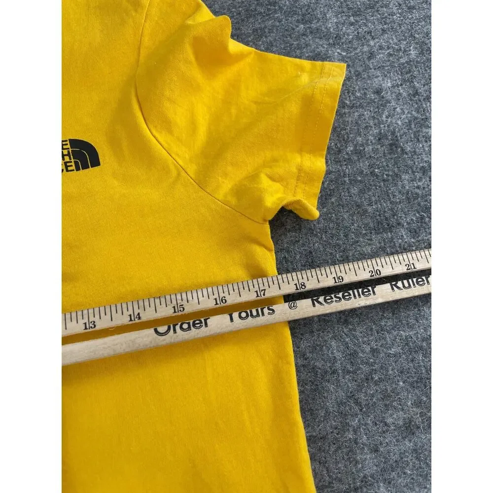 The North Face Shirt Mens Small Tee Yellow Logo Short Sleeve EUC Cotton n328
